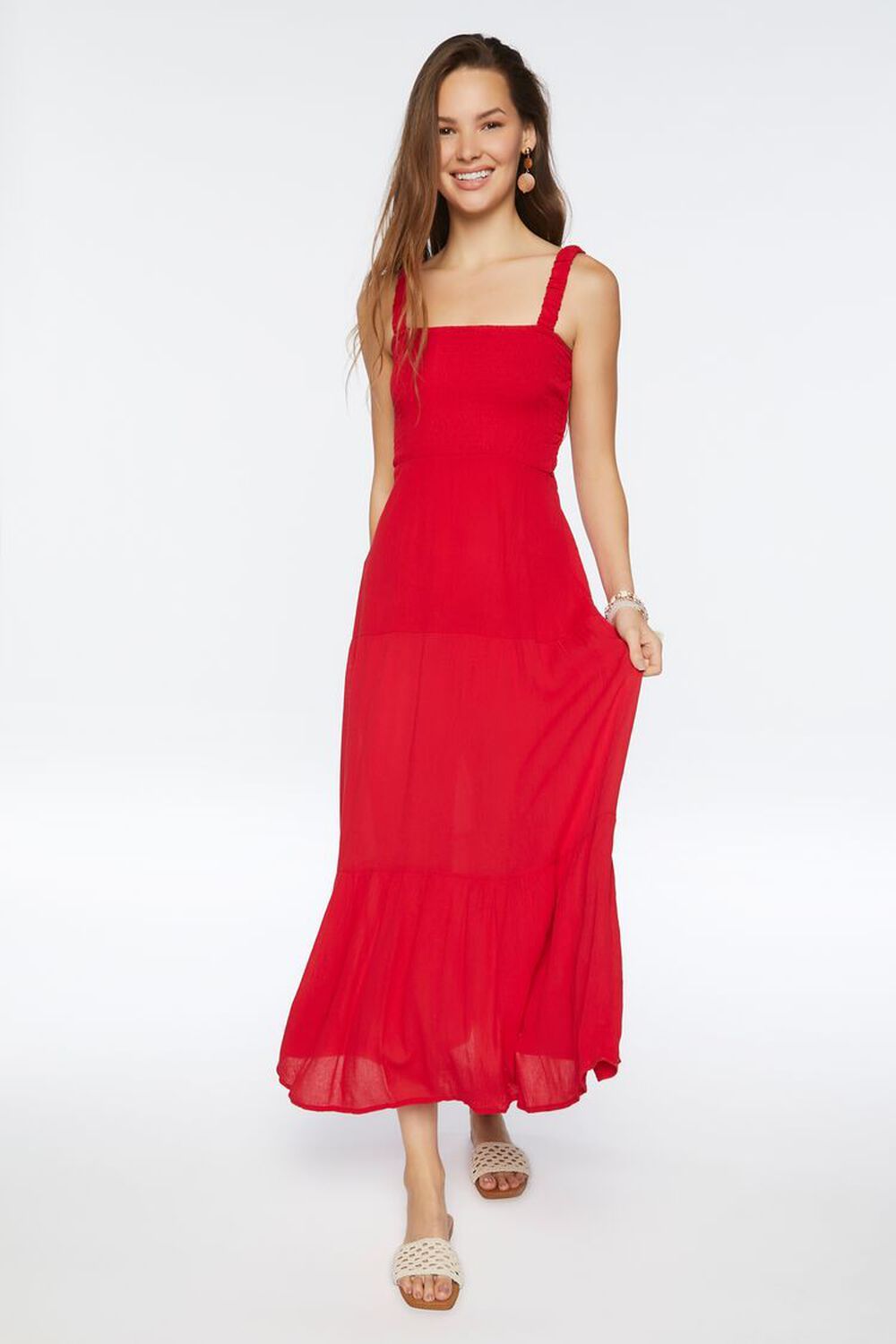 Smocked Strappy Midi Dress | Forever 21 (US)