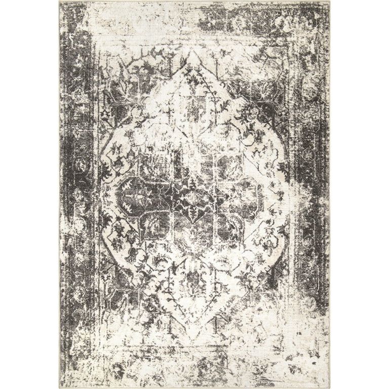 My Texas House The State House Floral Medallion Natural Off White Area Rug, 5'3" x 7'6" | Walmart (US)