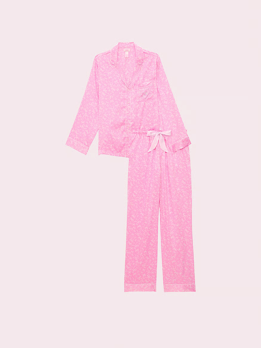 Buy PINK x LoveShackFancy Satin Long Pajama Set, Tossed Bows - Order Pajamas Sets online - PINK U... | Victoria's Secret (US / CA )