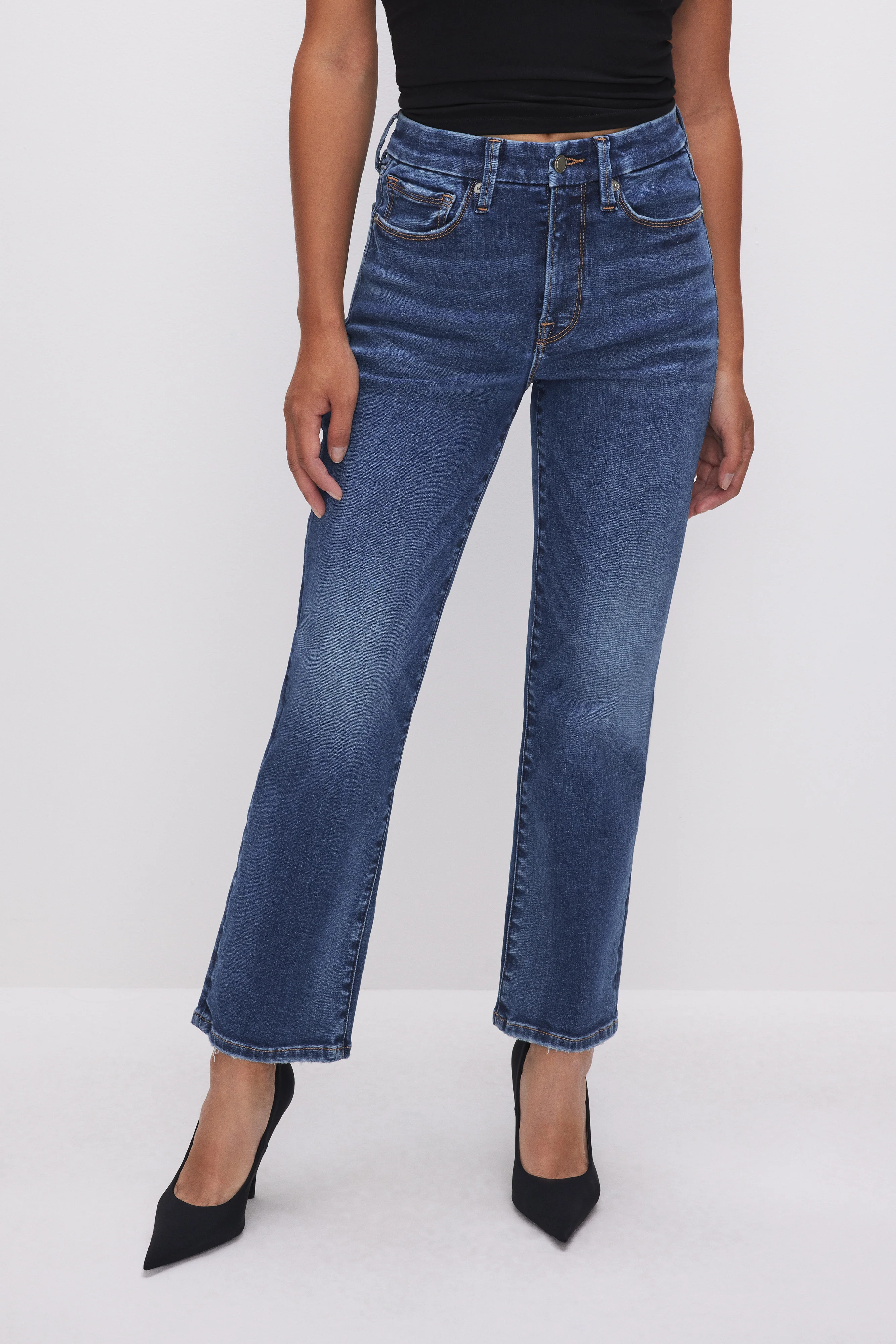 ALWAYS FITS GOOD PETITE STRAIGHT JEANS | INDIGO520 - GOOD AMERICAN | Good American