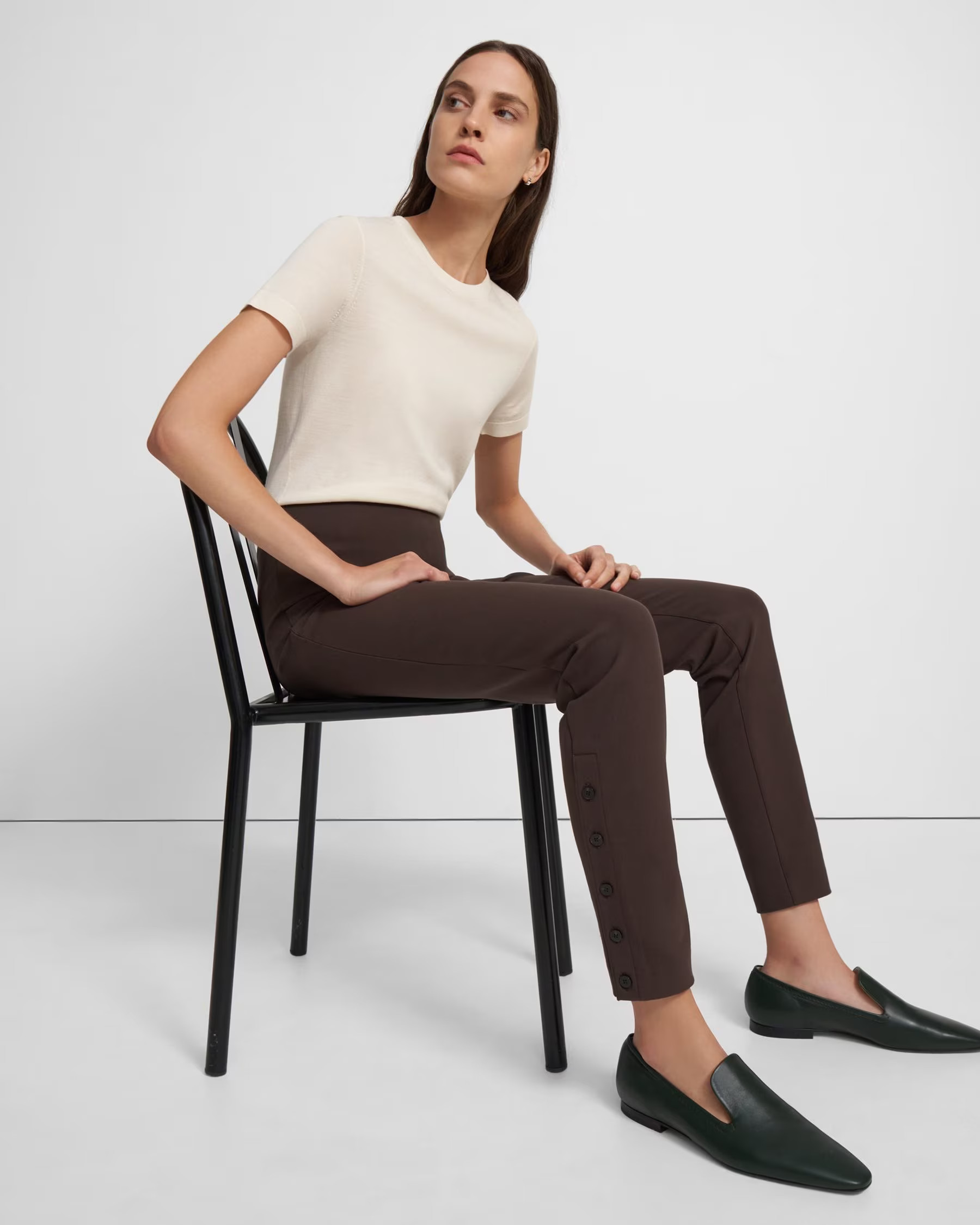 Button Legging in Eco Stretch Cotton | Theory