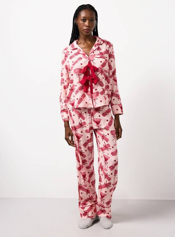 Pink Christmas Cracker Print Pyjama Set M | Tu Clothing