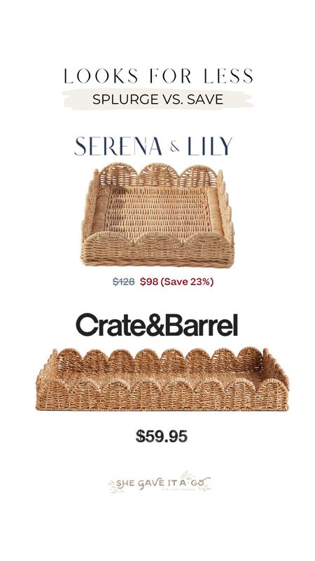 best selling scallop tray splurge vs. save options!! love this serena and lily and crate and barrel tray, super cute for a summer look in your home

#LTKSaleAlert #LTKSummerSales #LTKHome