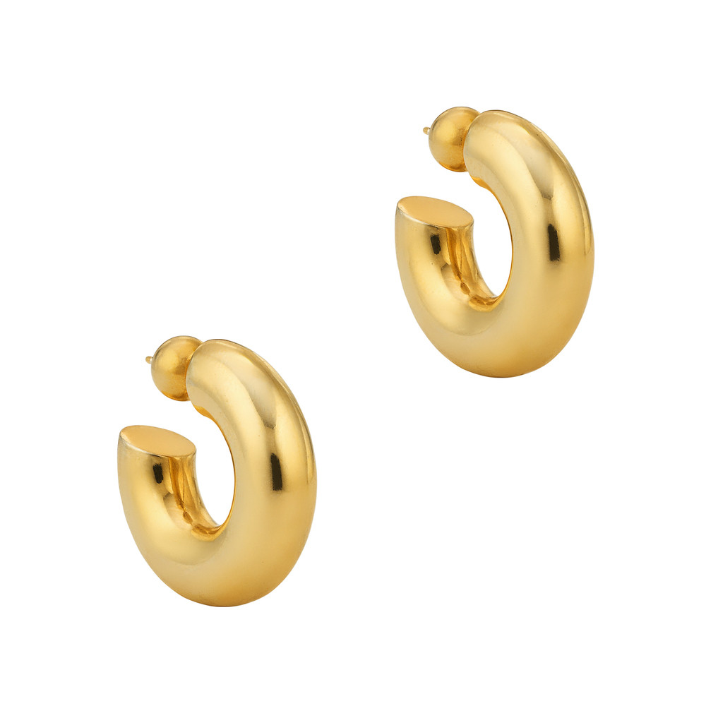 Sophie Buhai Small Gold Donut Hoops Earring in 18K Gold Vermeil | goop