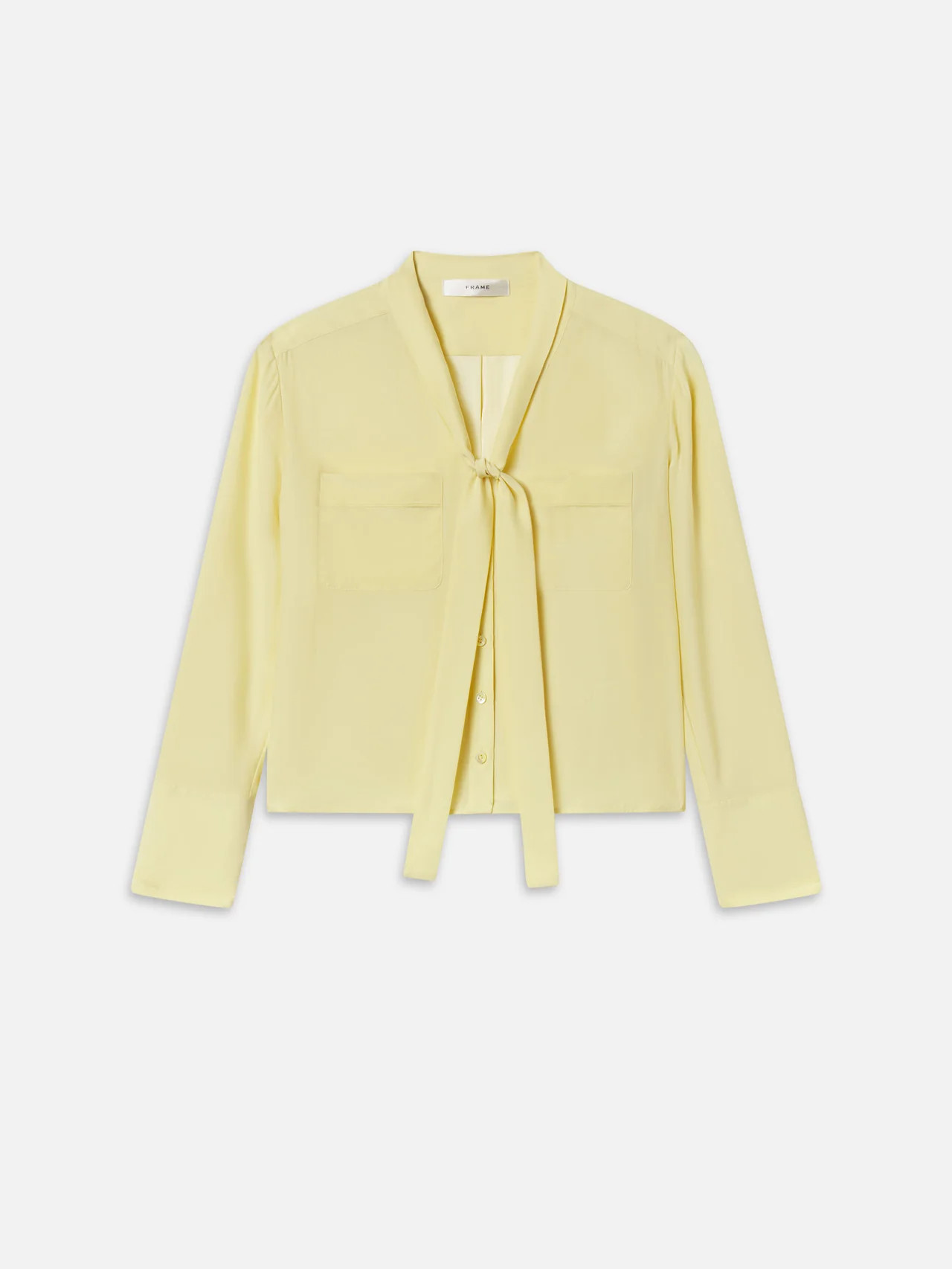 THE SILK MODERN TIE BLOUSE BUTTER | Frame Denim