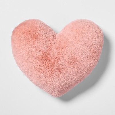 Heart Faux Fur & Velvet Throw Pillow Pink - Pillowfort™ | Target