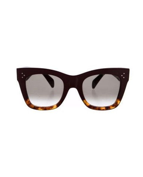 Céline Tinted Cat-Eye Sunglasses Burgundy | The RealReal
