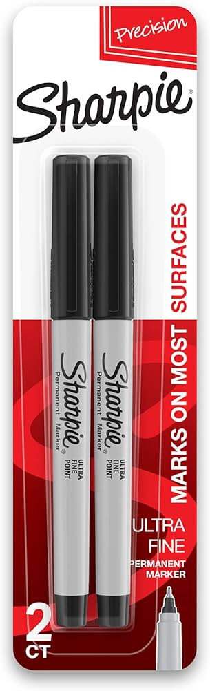 SHARPIE 37161PP Permanent Markers, Ultra Fine Point, Black, 2 Count | Amazon (US)