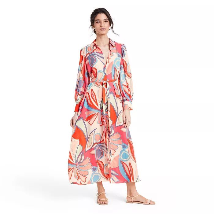 Mixed Floral Long Sleeve Robe Dress - ALEXIS for Target | Target