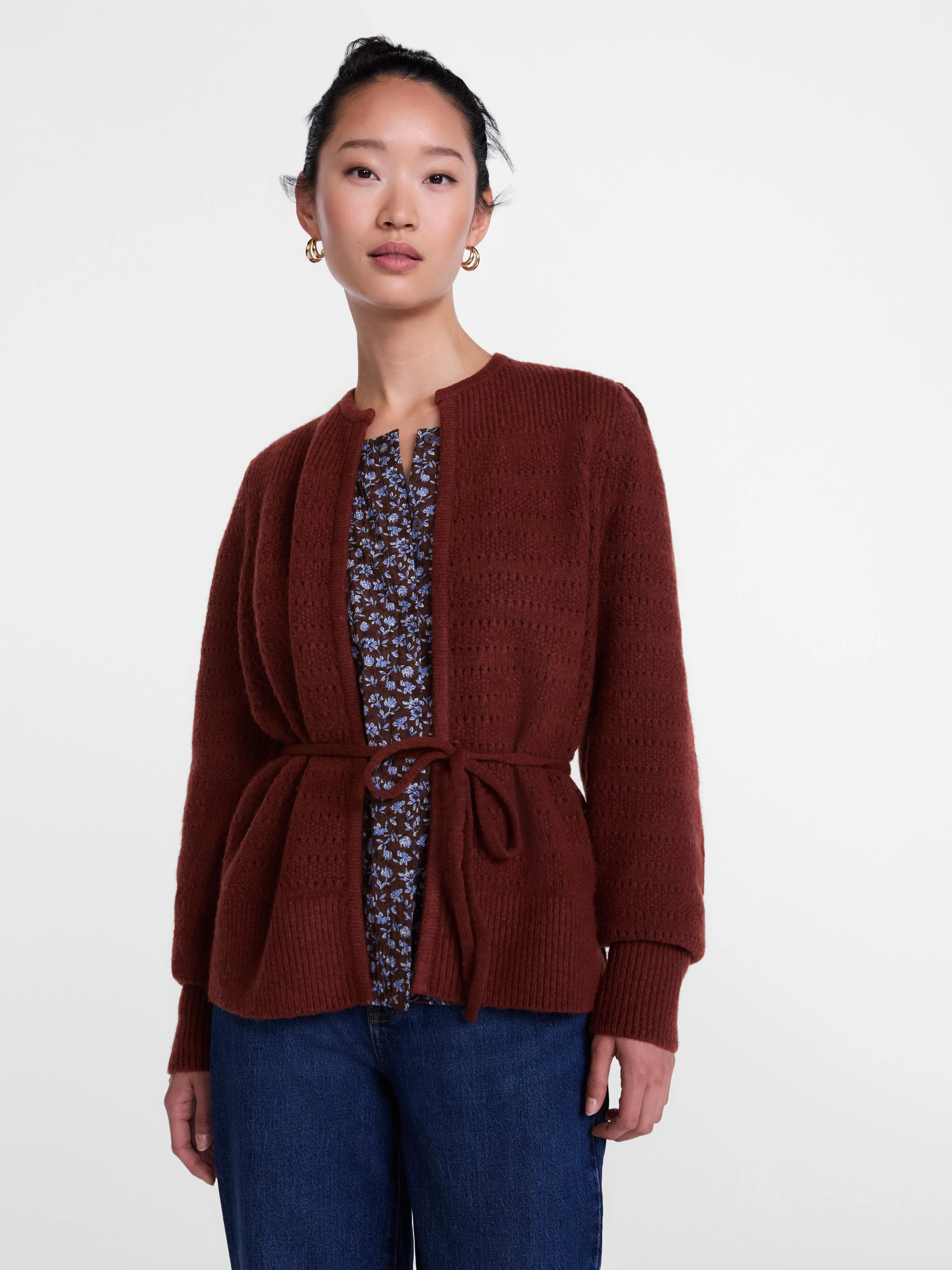 Scenario Women's and Women's Plus Open Tie Cardigan Lightweight Sweater with Long Sleeves, Sizes ... | Walmart (US)