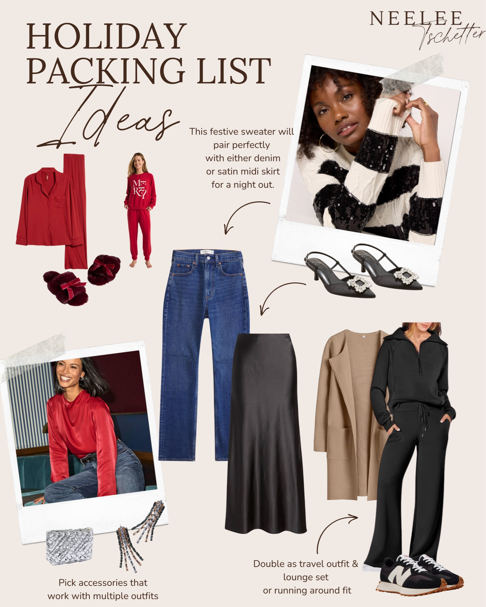 Capsule holiday packing guide
The holidays are stressful enough, add on packing 🫠
Here’s a holiday packing list idea. Mic and match tops with bottoms for multiple festive outfits. 

#LTKStyleTip #LTKHoliday #LTKOver40