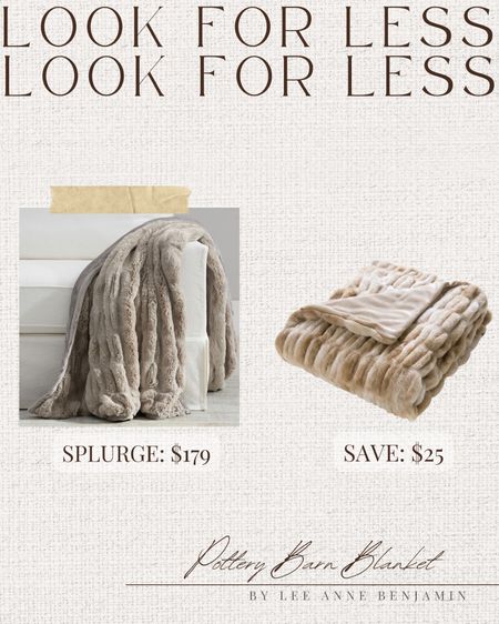 Pottery Barn look for less plush blanket from 

#LTKstyletip #LTKhome #LTKfindsunder50