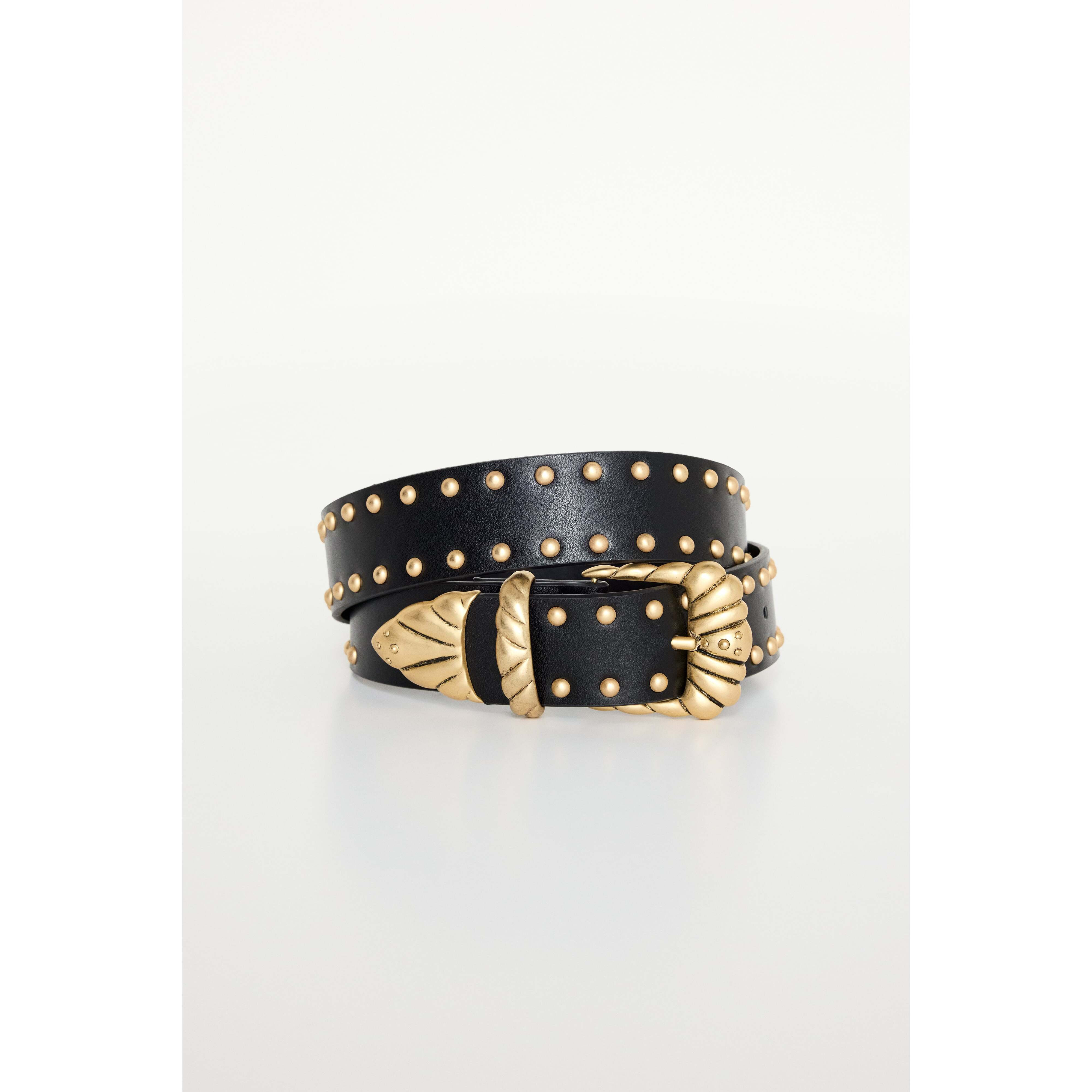 Women's Wide Studded Western Belt | Black, Size Small/Medium | Good American by Khlo� Kardashian | Good American