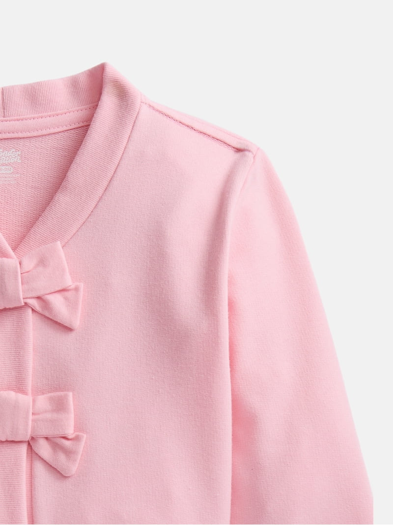 Wonder Nation Baby Girls' Bow Front Cardigan Sweater, Sizes 0M-24M | Walmart (US)