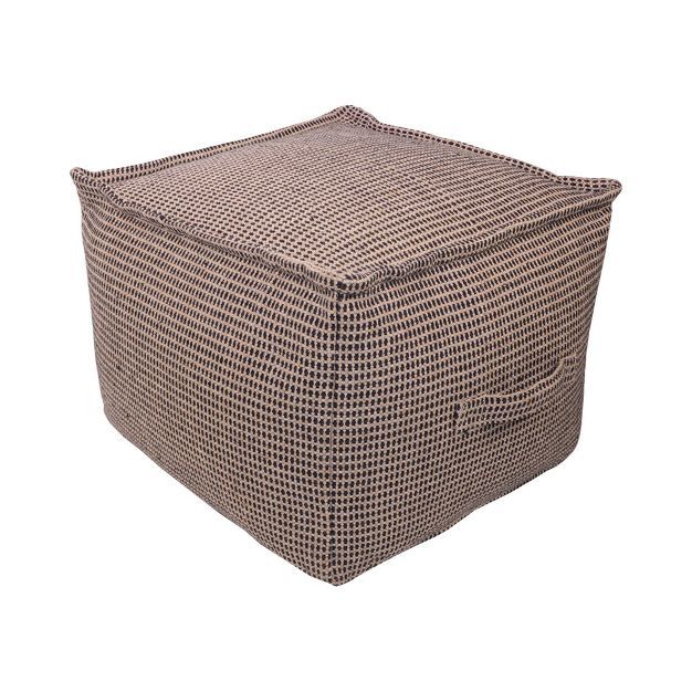 24" Outdoor Textured Pouf Natural/Navy - Threshold™ designed with Studio McGee | Target