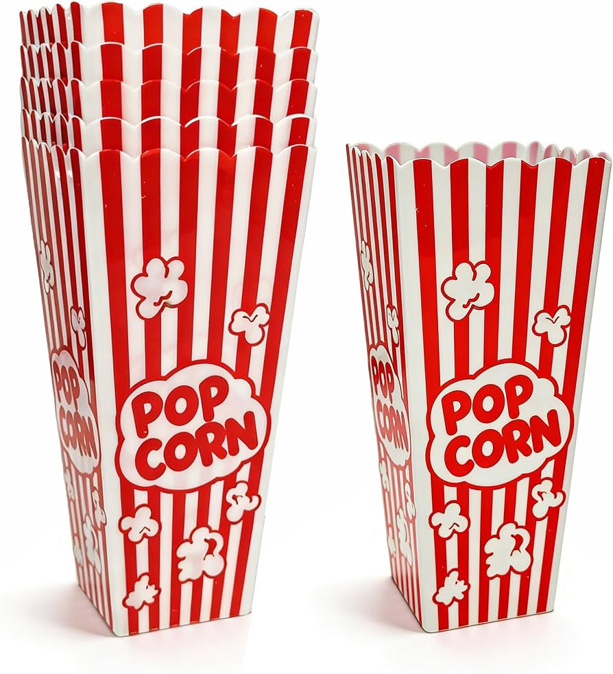 7.5" Tall and 3.6" Square Popcorn Buckets, For Popcorn Machine, Movie Night, Party, Carnival, Hom... | Amazon (US)