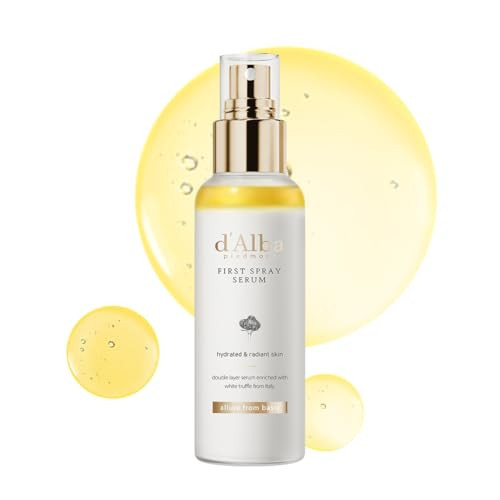 d'alba Piedmont Italian White Truffle First Spray Serum, Vegan Skin Care, Light-weight Face Moisturizer, Glow Serum for Radiant Skin, Non Comedogenic, All In One Mist, Korean Skin Care (3.38 fl oz.) | Amazon (US)