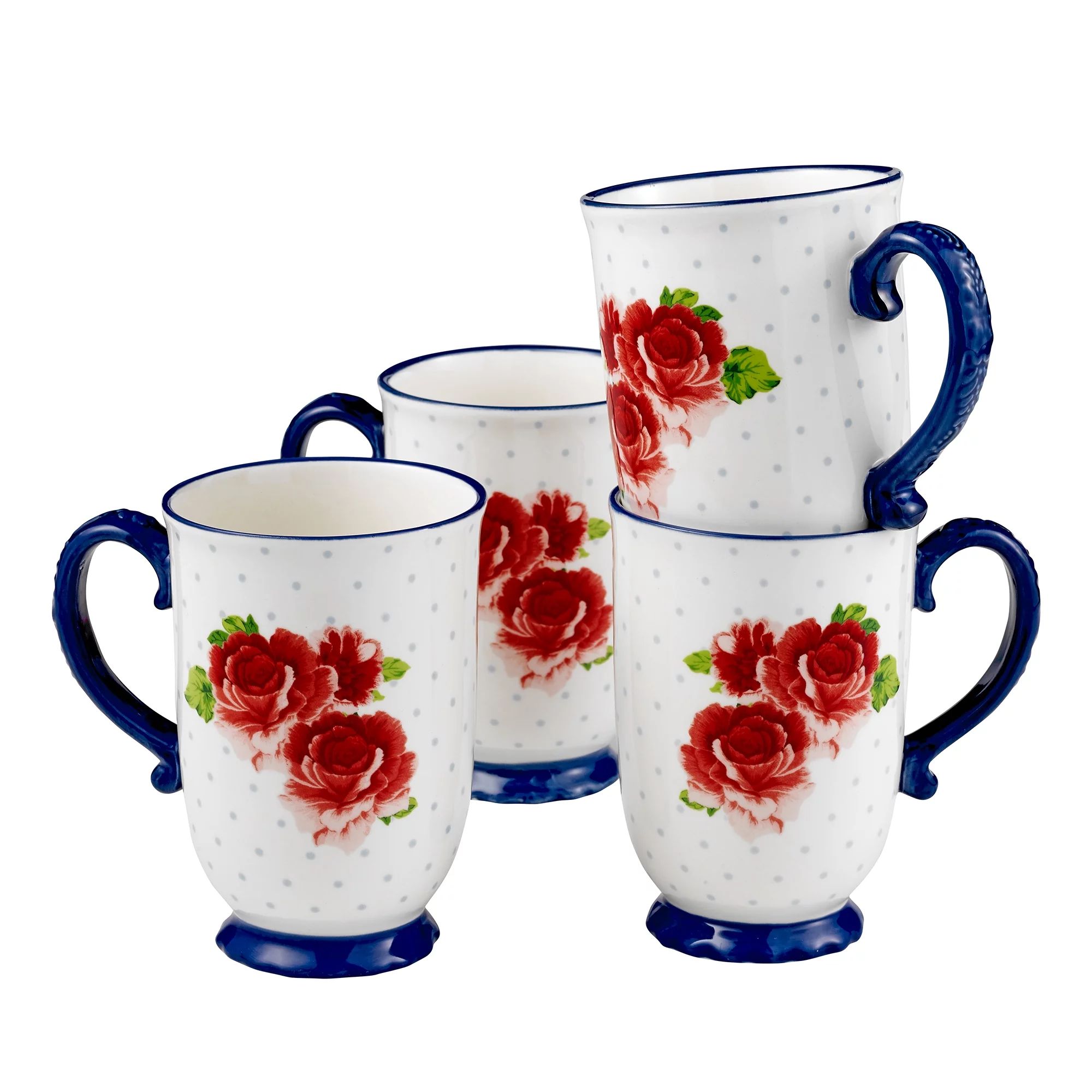 The Pioneer Woman Heritage Floral 4-Piece Mug Set, 18 fl oz | Walmart (US)