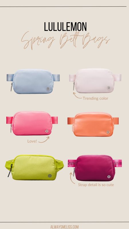 The best belt bags are available in new colors! I’m loving the bright options for Spring. Also love the baby blue and light pink! 

Lululemon Belt Bag 
Women’s bags
Spring bag

#LTKfindsunder100 #LTKSeasonal #LTKfitness
