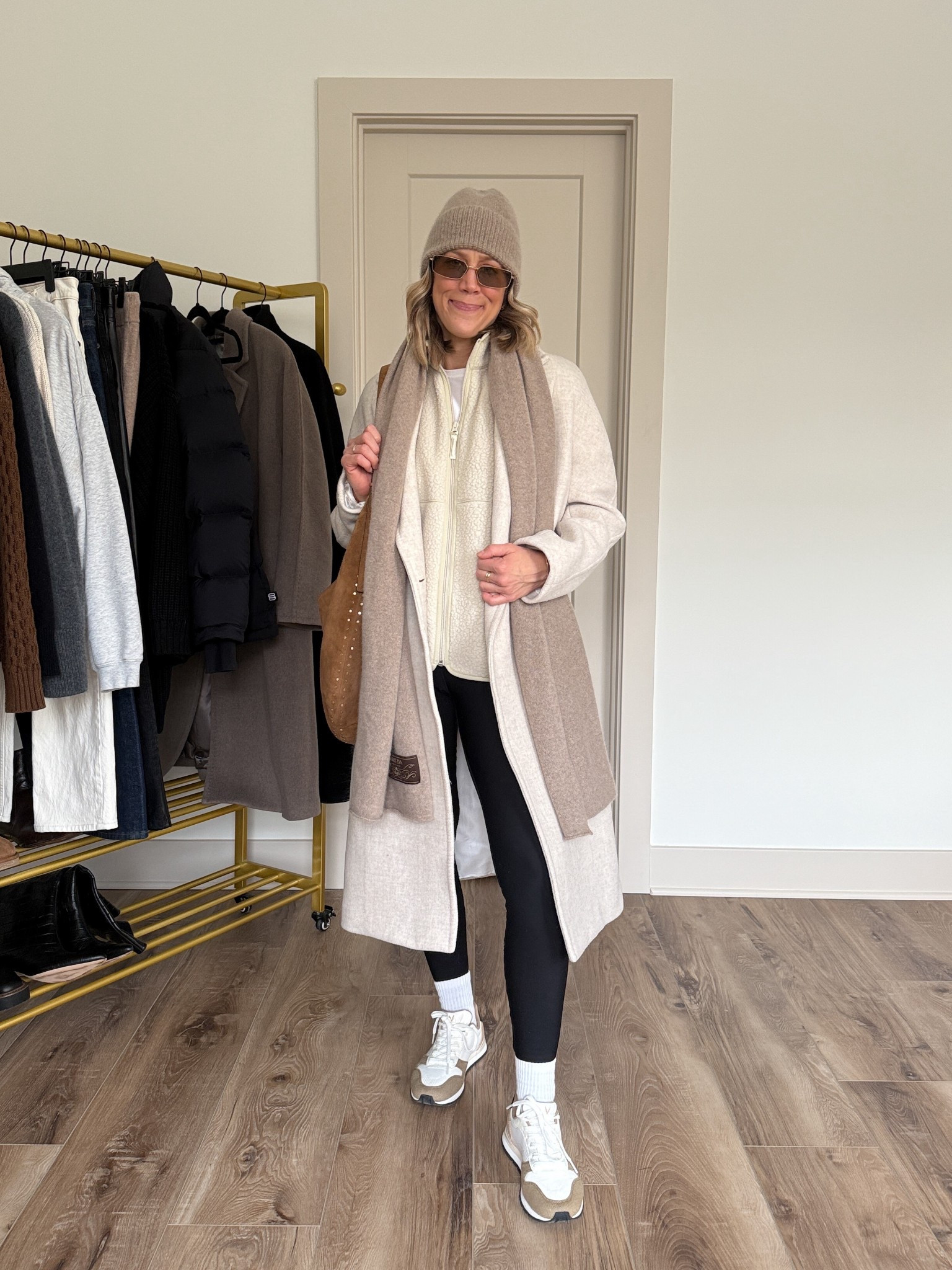 Wearing small leggings, small long sleeve, small vest, XS coat, socks/sneakers tts 

#LTKgrwm #LTKootd #LTKOver40