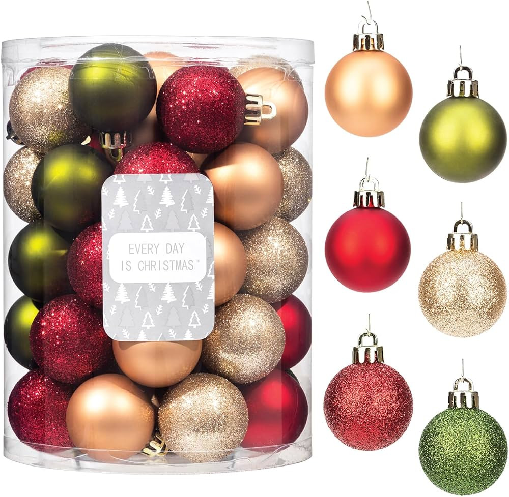 Every Day is Christmas Ornaments, Shatterproof Christmas Tree Ornament Set, Christmas Balls Decor... | Amazon (US)