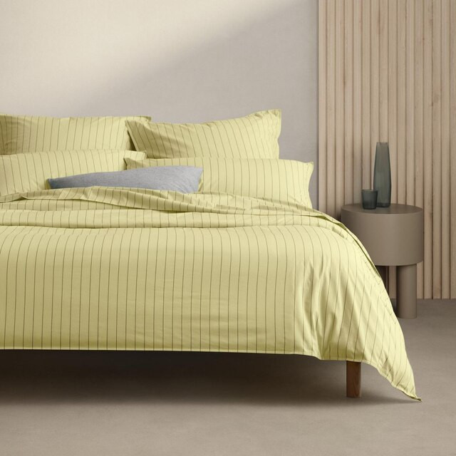 Bayley Stripe Washed Percale Quilt Cover Set | Sheridan