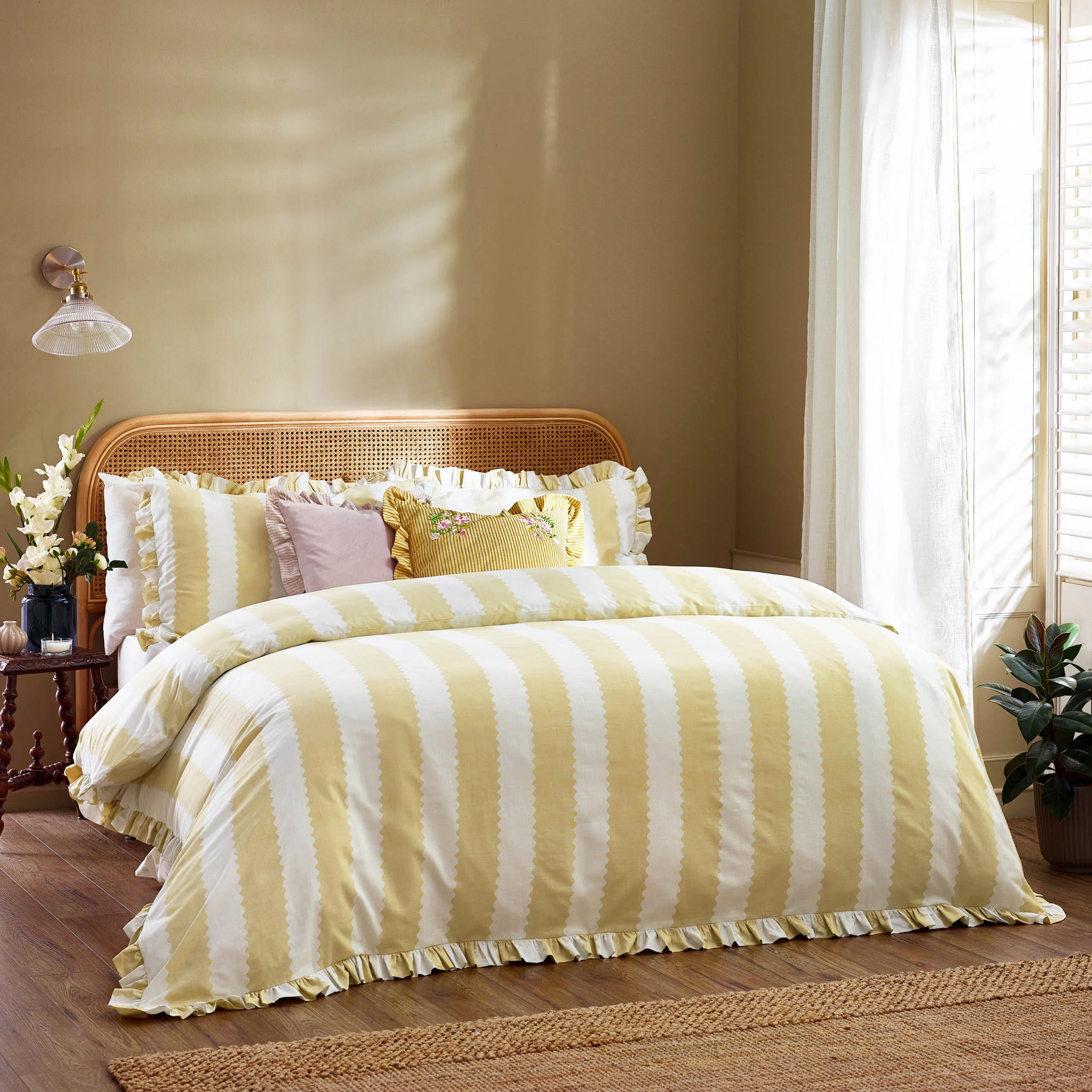 Birdie Stripe Cotton Blend Striped Duvet Cover Set with Pillowcases | Wayfair UK