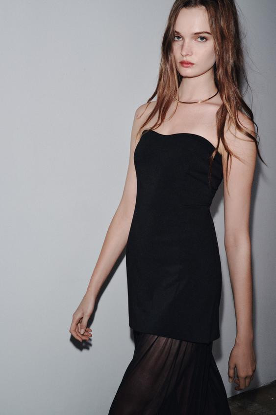 COMBINATION STRAPLESS DRESS | Zara US