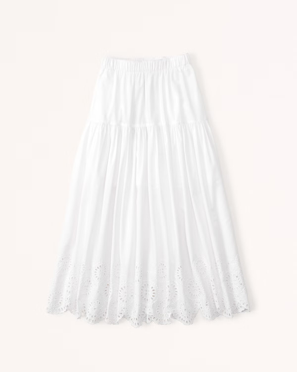 Eyelet Midi Skirt | Abercrombie & Fitch (US)