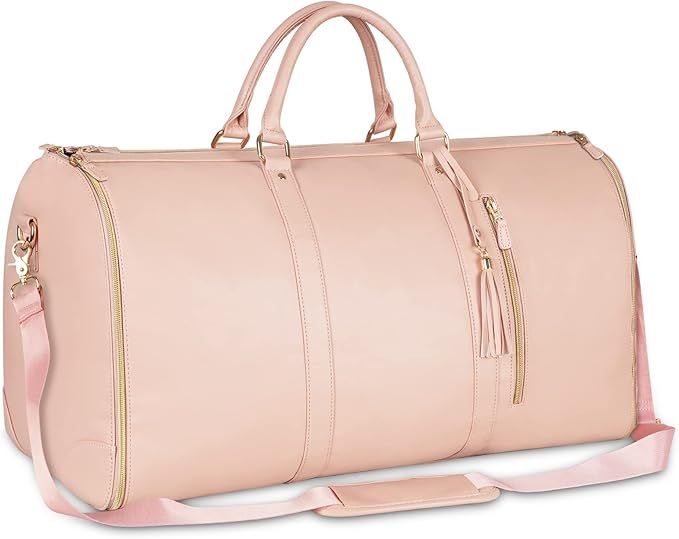 Carry On Garment Bag, Large Hanging Duffle Bag for Women, PU Leather Duffle Bag Waterproof Garmen... | Amazon (US)