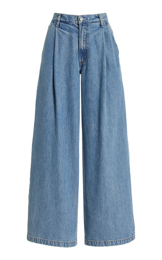 Ellis Pleated Denim Wide-Leg Trousers | Moda Operandi (Global)