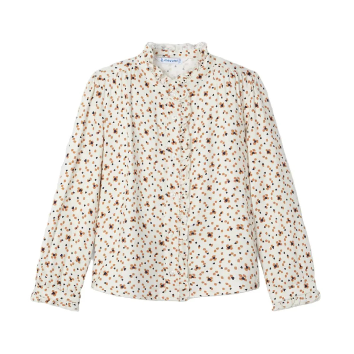 Girl Ruffle Print Blouse Beige / 4y | Maisonette
