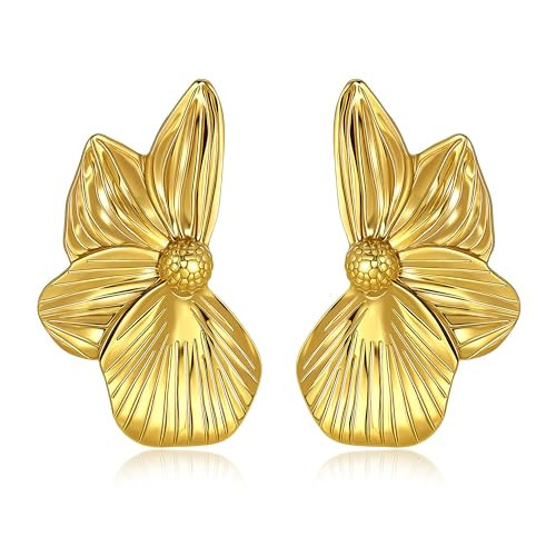 Chunky Gold Statement Earrings For Women，Big Irregular Geometric Dainty Metal Drop Dangle Earrings Large, Thick,Jewelry Gift | Amazon (US)