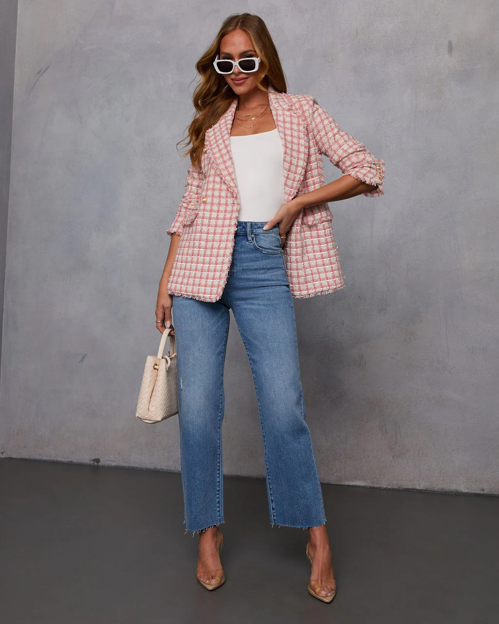 Darling Me Tweed Double Breasted Blazer | VICI