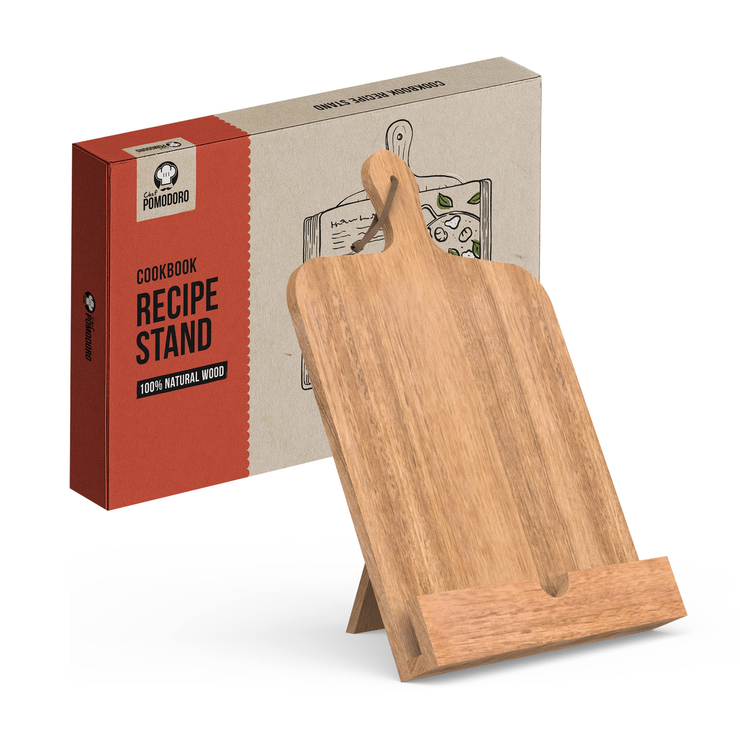 Chef Pomodoro Cookbook Recipe Stand, Recipe Book Holder for Kitchen, Fits iPad Tablets and Cookbo... | Amazon (UK)