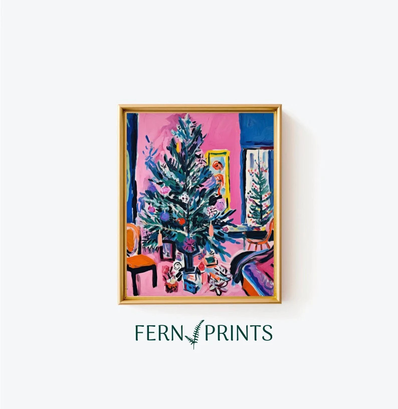 Joyful Christmas Print Family Christmas Tree Print Artful - Etsy | Etsy (US)