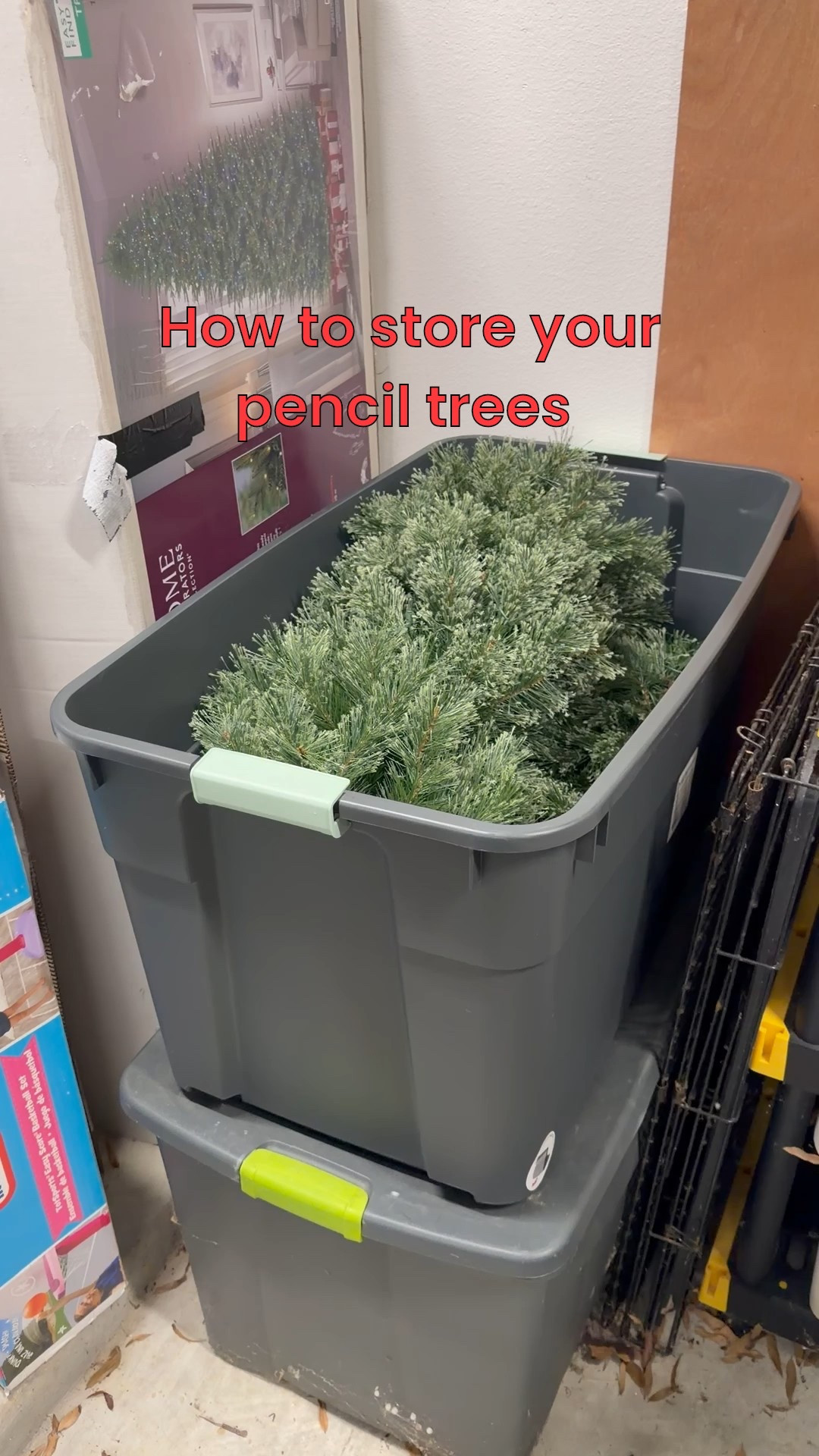 How I am storing our pencil trees! 

#LTKHome #LTKSeasonal