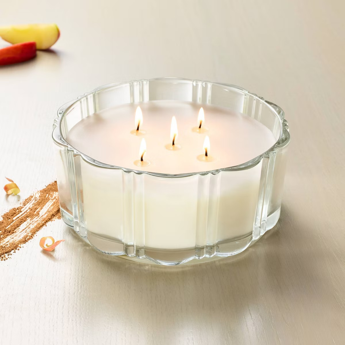 5 Wick XL Glass Colored Double Ribbed Scalloped Jar Candle 34oz - Hearth & Hand™ with Magnolia | Target