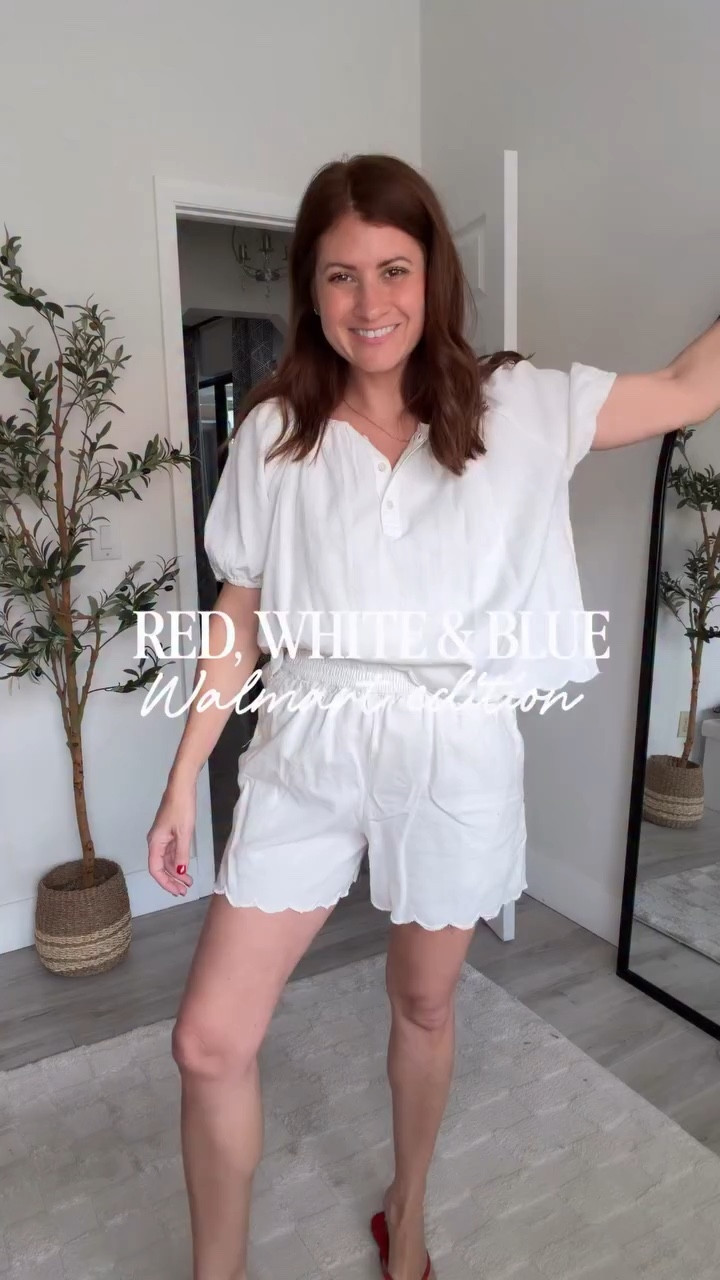 Red, white & blue outfit inspo that won’t break the bank! 🇺🇸 comment SHOP👈🏼

Whether you’ve got a BBQ, parade, pool day, or fireworks on the calendar, I’ve rounded up the cutest affordable looks to get you summer-ready in all the patriotic vibes 🎆✨

Wearing: 
White pants- medium 
Linen pants- small
Sweater set- medium
Scalloped set- small in both 
Tiered dress- small
Anchor top- small
Linen tank- small
Denim shorts- size 4
Scalloped sleeveless sweater-
Small

Which look are you loving? 💬👇

💕 Follow @styledinasnap_ for daily affordable fashion finds!

#walmart #walmartstyle​​​​​​​​​​​​​​​​

#LTKSeasonal #LTKOver40