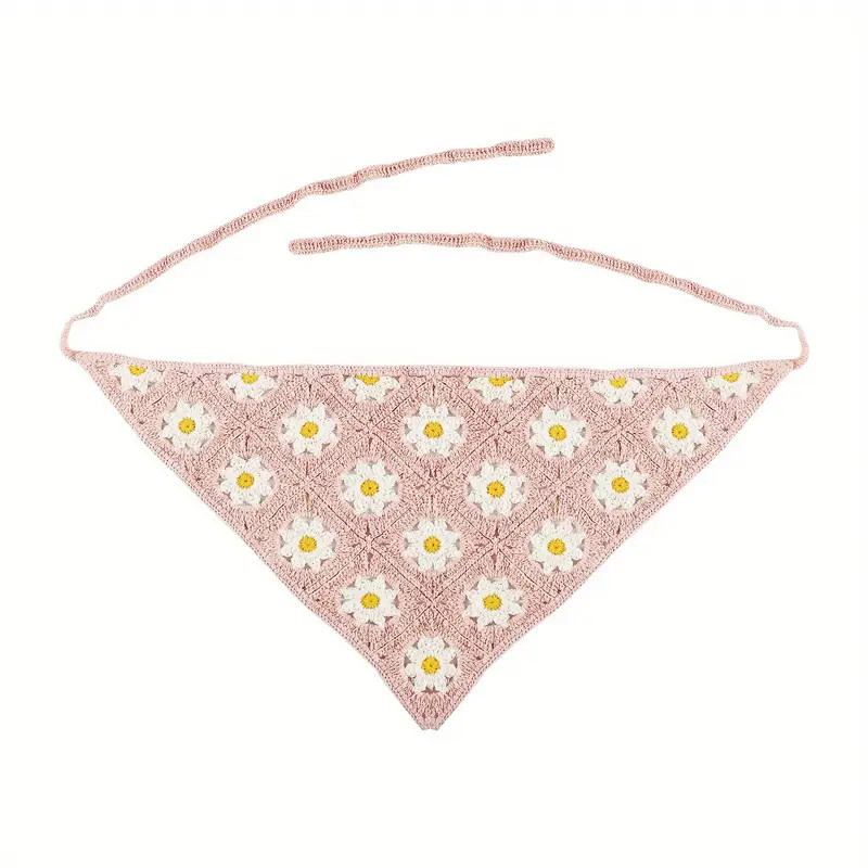 Handmade Crochet Floral Bandana Summer Boho Chic Knitted - Temu | Temu Affiliate Program