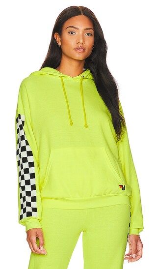 Check Sleeve Hoodie in Neon Yellow | Revolve Clothing (Global)