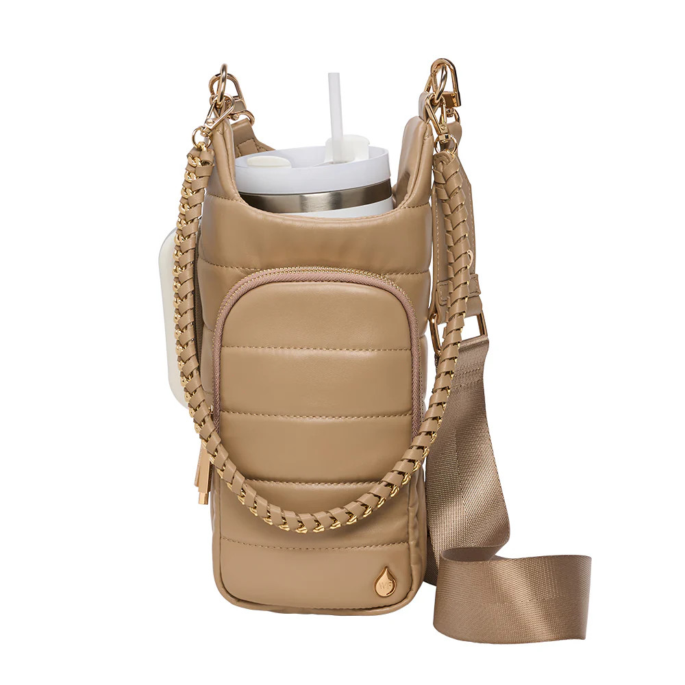 HydroBag® HANDLE™- Taupe Vegan Leather with Strap Bundle | WanderFull 