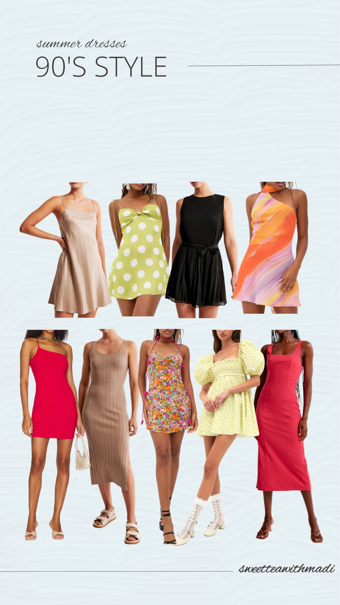 princess polly baby blue dress Summer Trends: '90s Inspired Summer Dresses