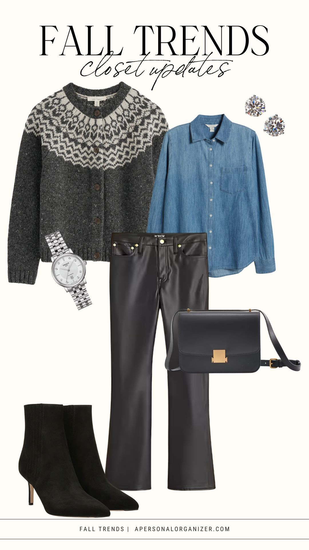 Textured, cozy, and just dressy enough — Fair Isle meets faux leather for a chic fall combo. ✨
#fallfashioninspo #cozystyle #falloutfitideas