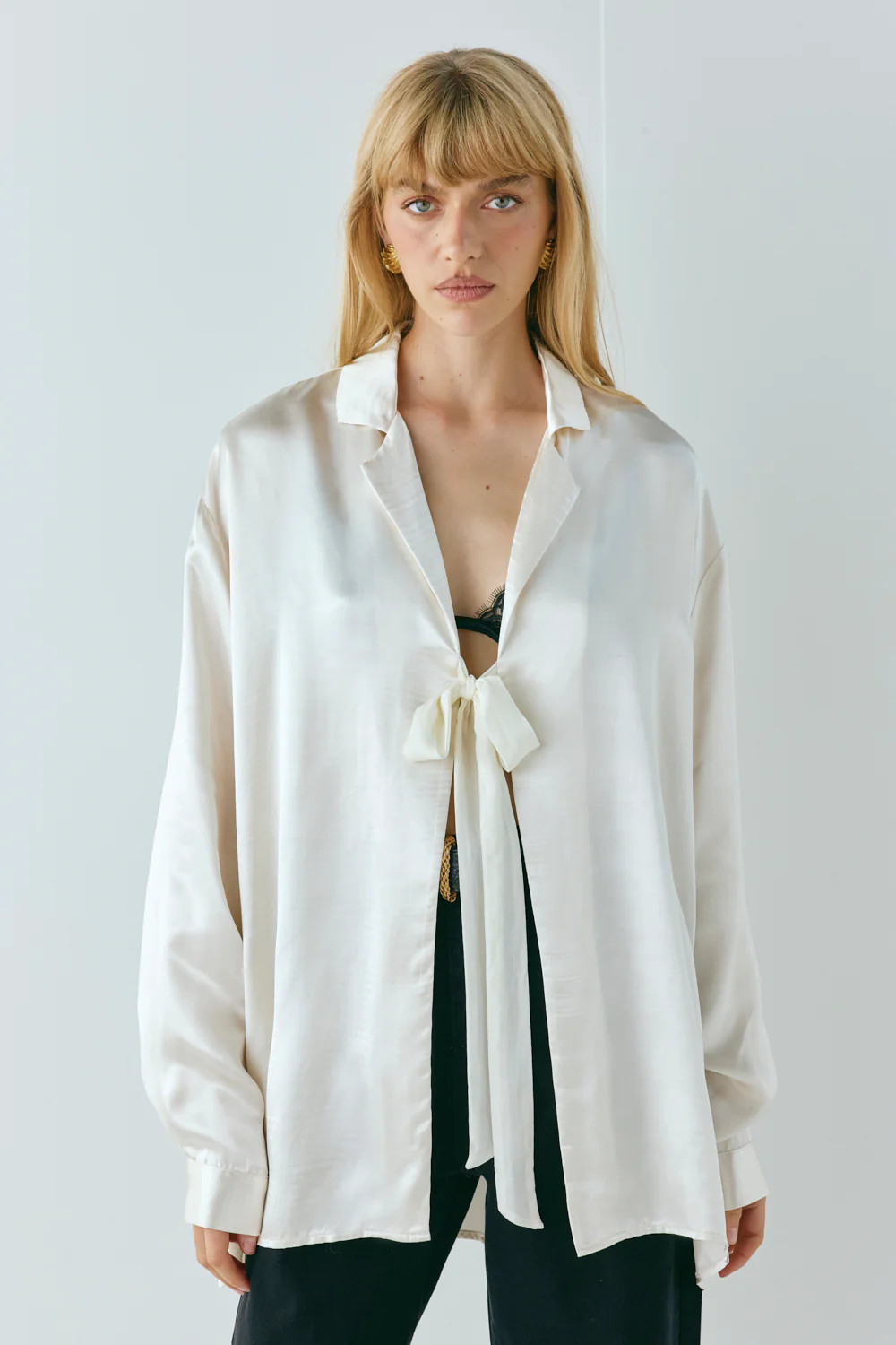 Rae Satin Top Cream | VRG Grl
