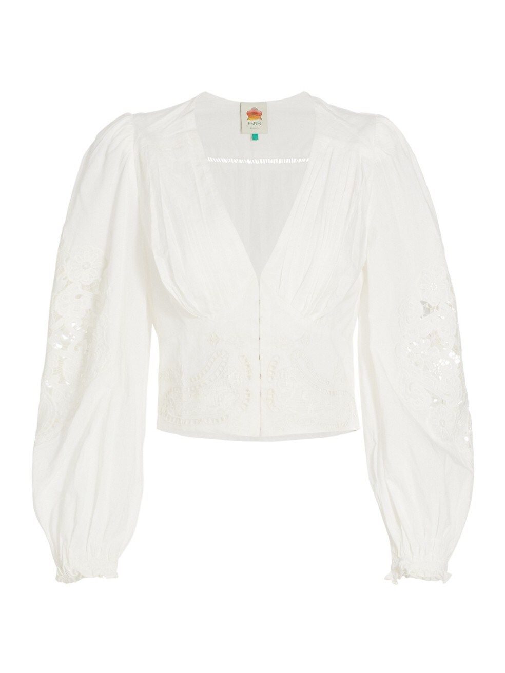 Cotton Lace-Paneled Blouse | Saks Fifth Avenue