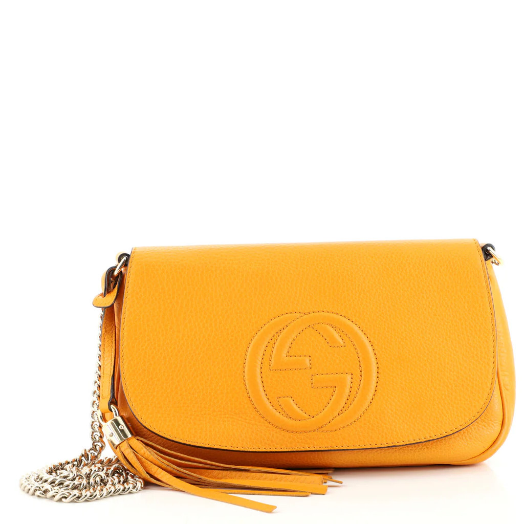 Gucci Soho Chain Crossbody Bag Leather Medium Orange 1509921 | Rebag