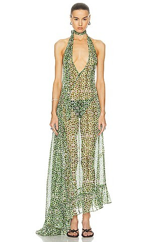 Arin Halter Neck Maxi Dress | FWRD 