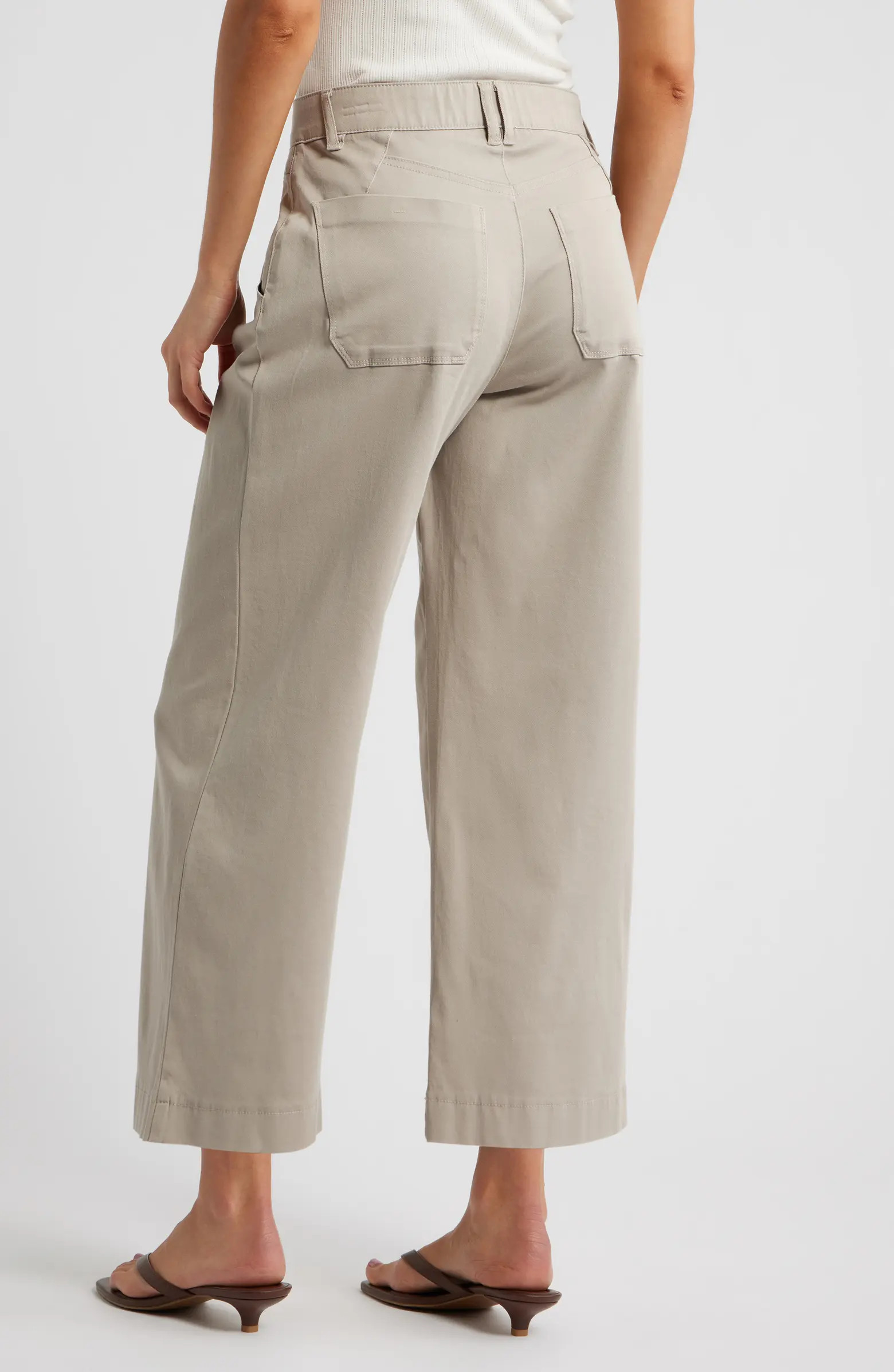 Wit & Wisdom Wyatt Skyrise Crop Wide Leg Twill Pants | Nordstrom | Nordstrom