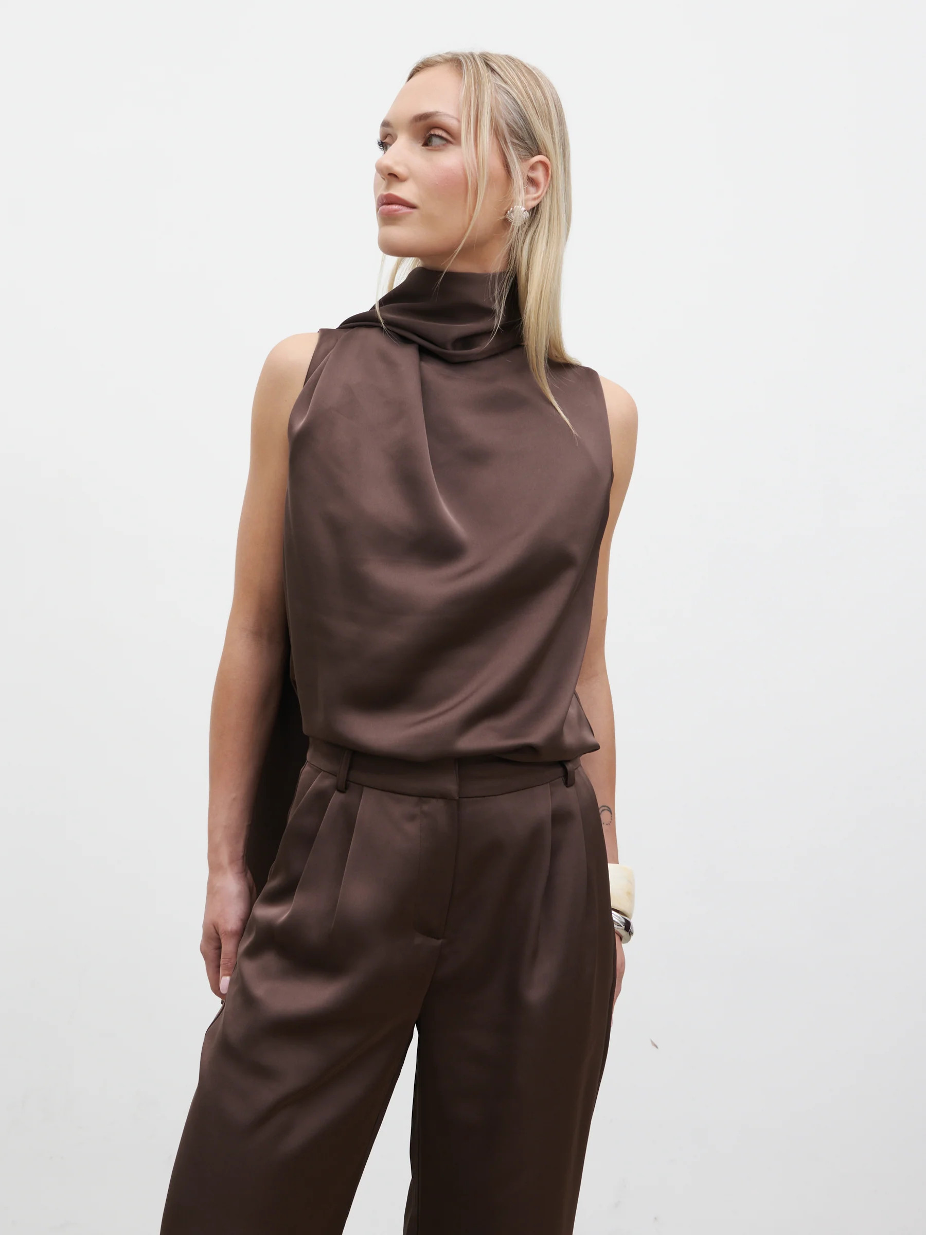 Breya Scarf Satin Top | Pretty Lavish (UK)